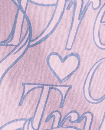 Girls Dreams Come True Ribbon Graphic Tee