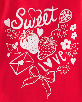 Girls Valentine's Day Sweet Doodles Graphic Tee