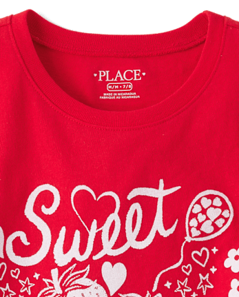 T-shirt graphique « Douces gribouillis » pour la Saint-Valentin (filles)