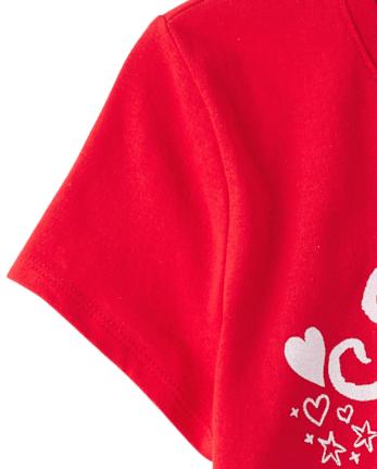 T-shirt graphique « Douces gribouillis » pour la Saint-Valentin (filles)