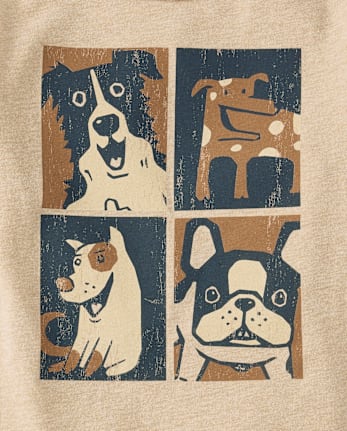Baby And Toddler Boys Dog Faces Graphic Tee