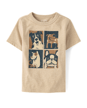 Baby And Toddler Boys Dog Faces Graphic Tee