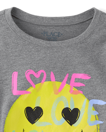 Girls Emoji Love Graphic Tee