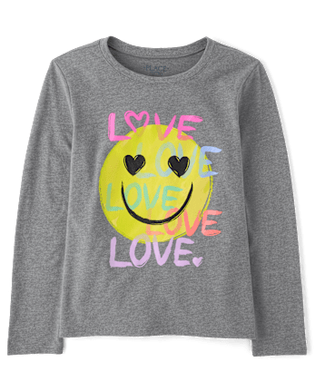 Girls Emoji Love Graphic Tee