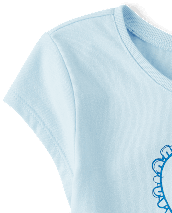 Girls Dog Bow Graphic Baby Tee