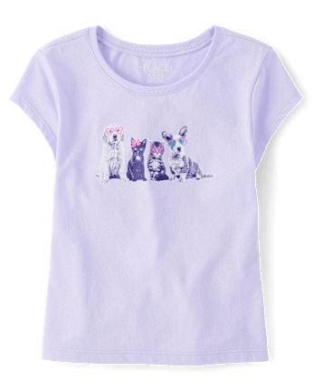 Girls Dog Friends Graphic Baby Tee