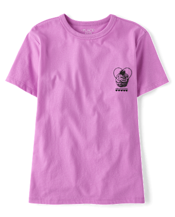 Girls Cupcake World Tour Front And Back Oversized Graphic Tee