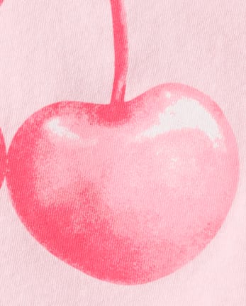 Baby And Toddler Girls Valentine's Day Bow Cherries Graphic Tee