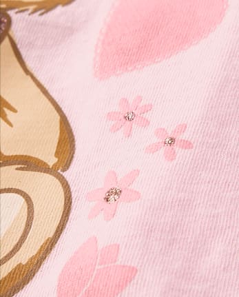 Baby And Toddler Girls Valentine's Day Teddy Bear Hearts Graphic Tee