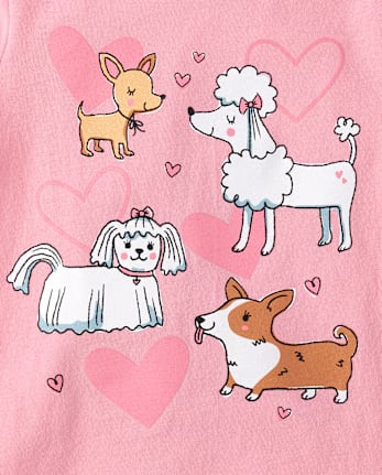 Baby And Toddler Girls Dog Friends Graphic Tee
