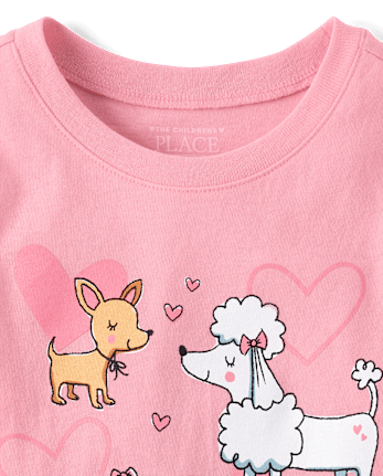 Baby And Toddler Girls Dog Friends Graphic Tee