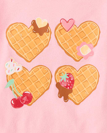 Baby And Toddler Girls Heart Waffles Graphic Tee