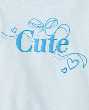 Baby And Toddler Girls Cute Bow Graphic Tee
