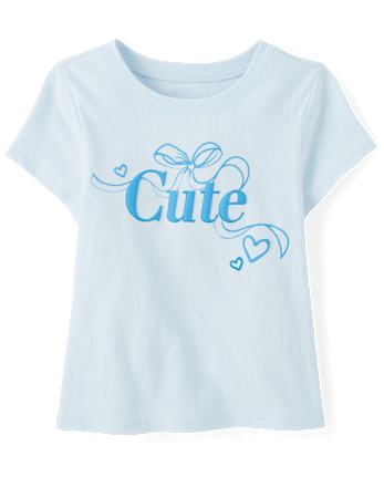 Baby And Toddler Girls Cute Bow Graphic Tee