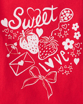 Baby And Toddler Girls Valentine's Day Sweet Doodles Graphic Tee