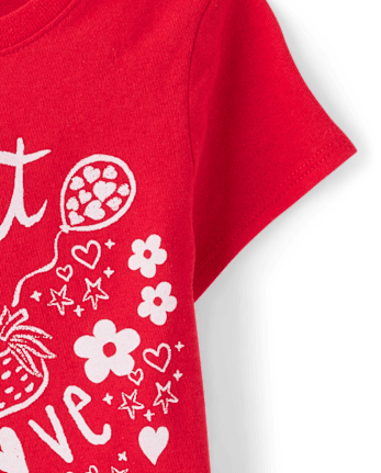 Baby And Toddler Girls Valentine's Day Sweet Doodles Graphic Tee