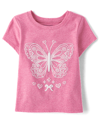 Baby And Toddler Girls Butterfly Graphic Tee