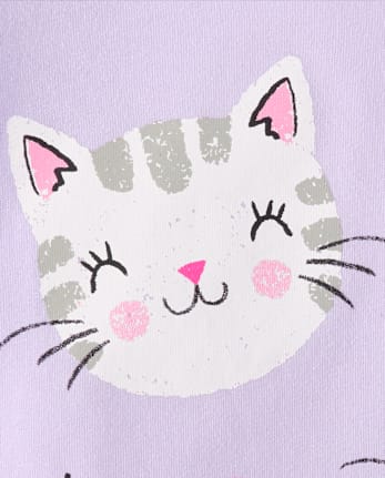 Baby And Toddler Girls Cat Friends Graphic Tee