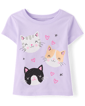 Baby And Toddler Girls Cat Friends Graphic Tee
