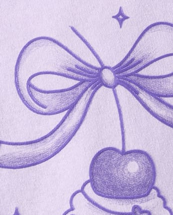 Baby And Toddler Girls Cupcake Bow Graphic Tee