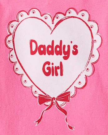 Baby And Toddler Girls Valentine's Dat Daddy's Girl Heart Graphic Tee