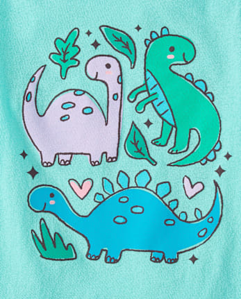 T-shirt graphique à motifs de dinosaures pour bébés et petites filles
