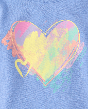 Baby And Toddler Girls Sweet Heart Art Graphic Tee