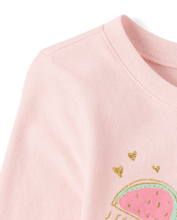 Baby And Toddler Girls Puff Print Food Art Graphic Tee