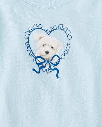Baby And Toddler Girls Dog Heart Graphic Tee