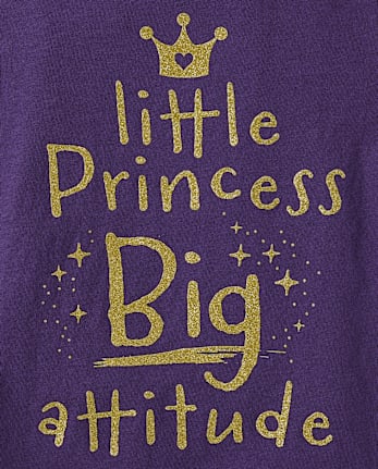 Baby And Toddler Girls Little Princess Big Attitude Graphic Tee