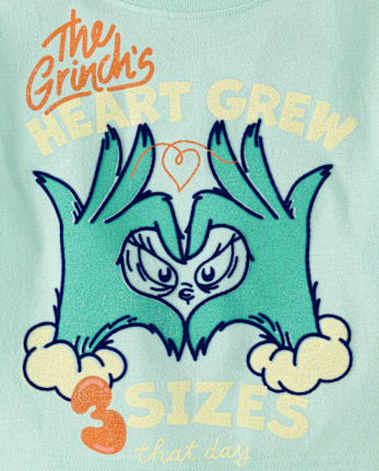 Girls Dr. Seuss The Grinch™ Heart Christmas Oversized Graphic Tee