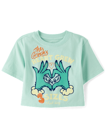 Girls Dr. Seuss The Grinch™ Heart Christmas Oversized Graphic Tee