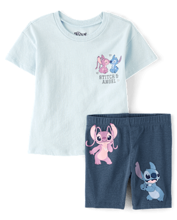 Girls Stitch™ And Angel 2-Piece Outfit Set