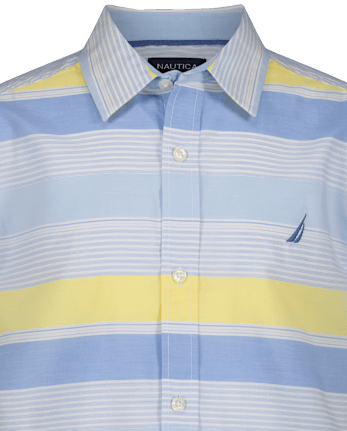 Boys Nautica® Colorblock Striped Button Up Shirt