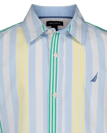 Boys Nautica® Colorblock Striped Button Up Shirt