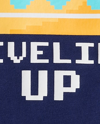 Boys Leveling Up Birthday Cake Graphic Tee