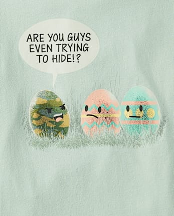 T-shirt graphique humoristique sur les œufs de Pâques pour garçons