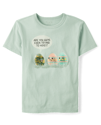 T-shirt graphique humoristique sur les œufs de Pâques pour garçons