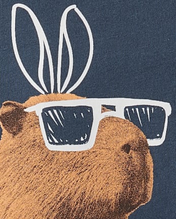 Boys Easter Capybara Graphic Tee