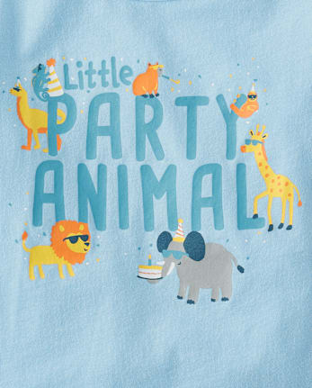 Baby And Toddler Boys Birthday Party Animal Graphic Tee