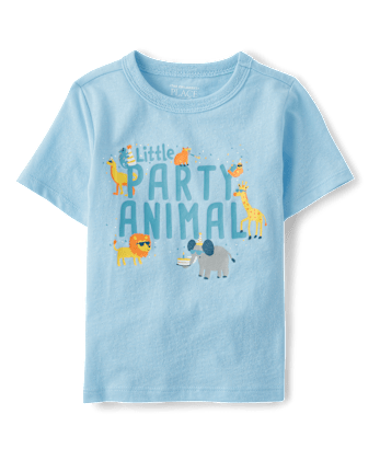 Baby And Toddler Boys Birthday Party Animal Graphic Tee