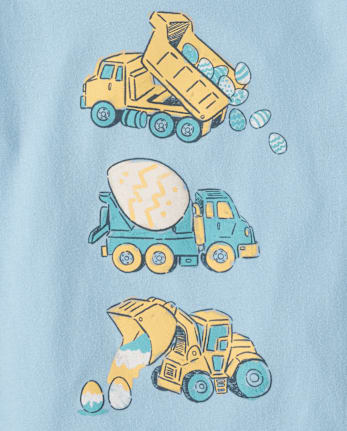 Baby And Toddler Boys Easter Construction Vehicle Graphic Tee