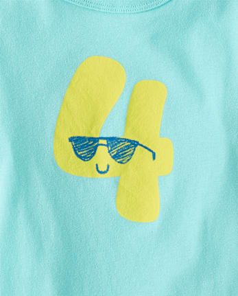 Baby And Toddler Boys 4 Birthday Graphic Tee