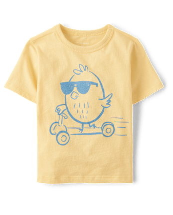 Baby And Toddler Boys Easter Chick Scooter Graphic Tee