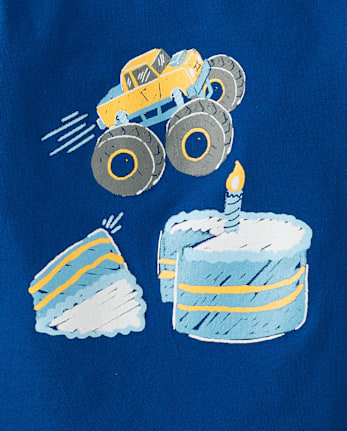 Baby And Toddler Boys Birthday Monster Truck Graphic Tee