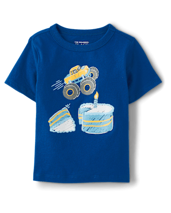 Baby And Toddler Boys Birthday Monster Truck Graphic Tee