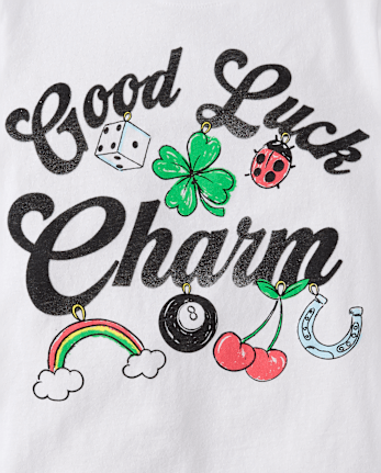 Girls St. Patrick's Day Good Luck Charm Graphic Tee