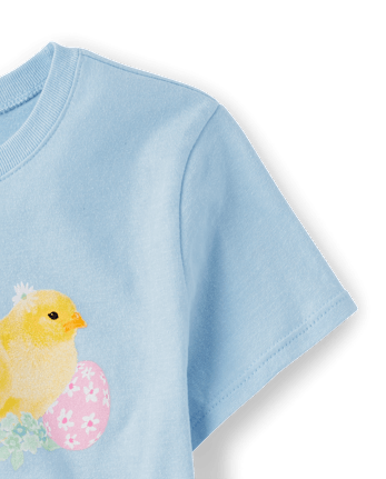 Girls Easter Chicks Rule Graphic Tee