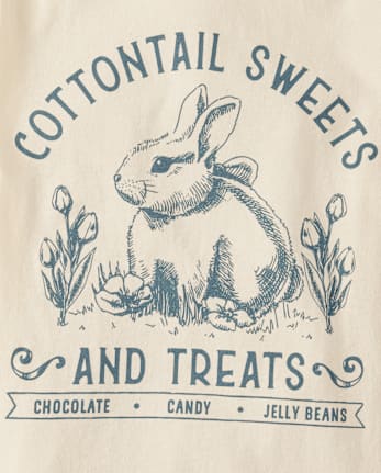 Girls Easter Cottontail Sweets Graphic Tee
