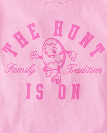 Girls Matching Family Easter The Hunt Is On Graphic Tee
